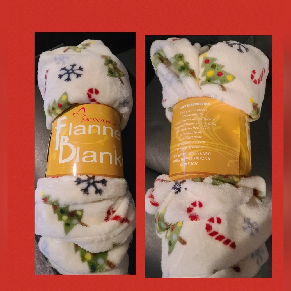 NWT Christmas Flannel Blanket - 50" x 60"